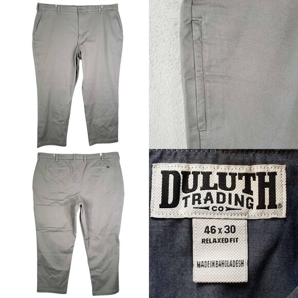 Duluth Trading Co Flex Ballroom Canvas Pants Men’s Size 46x30 Gray Workwear - Picture 1 of 13